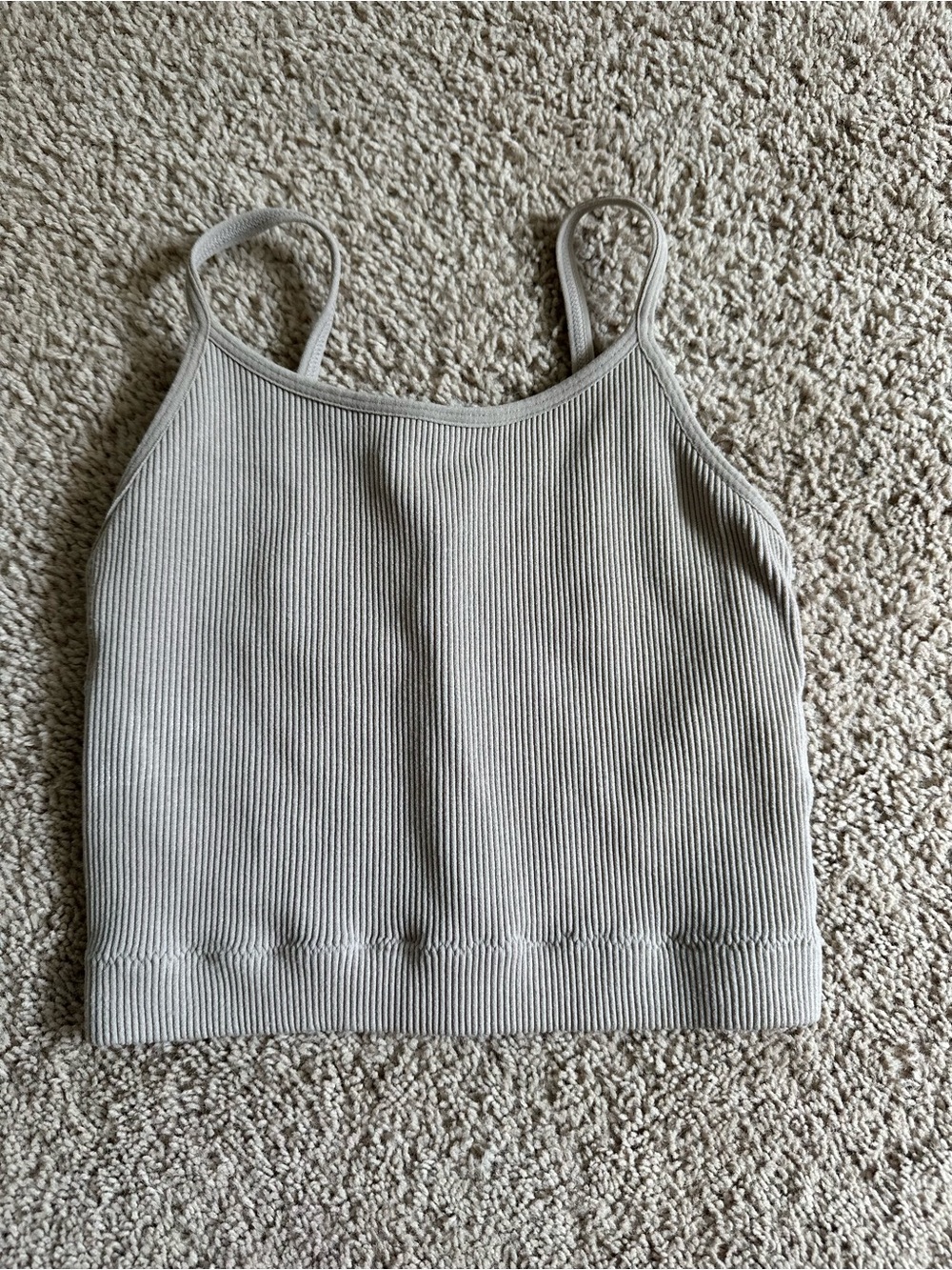 Zenana Ribbed Spaghetti Strap Crop Tank Top.